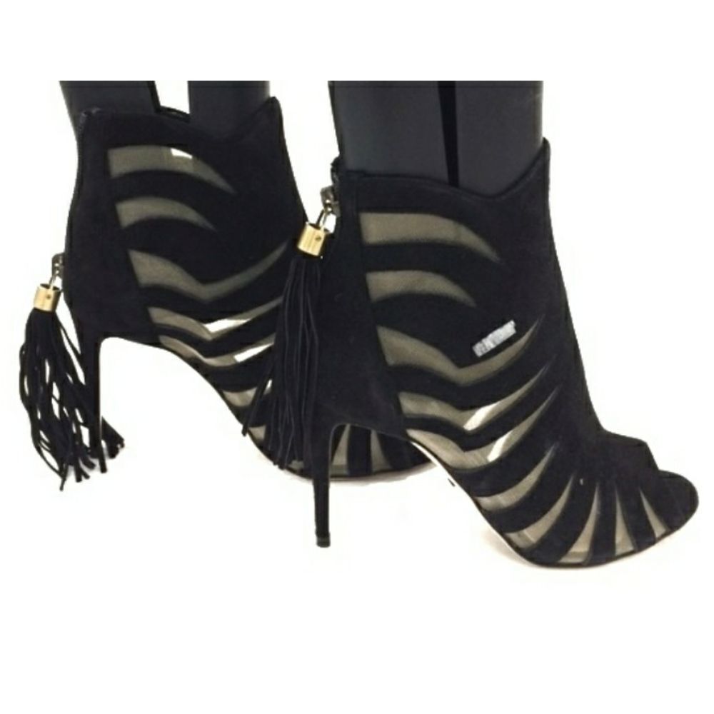 Black Paul Andrew 'Hanaa 90' Suede Cutout Booties - 36 - Picture 7 of 10